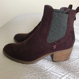 Burgundy booties